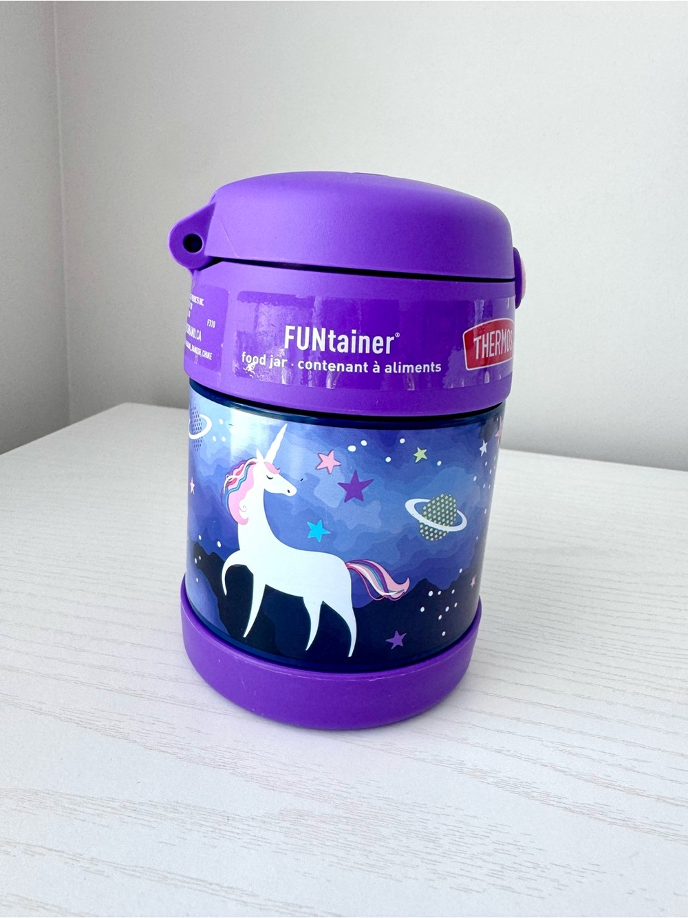 Thermos FUNtainer Purple Unicorn Kids Food Jar, 10 oz